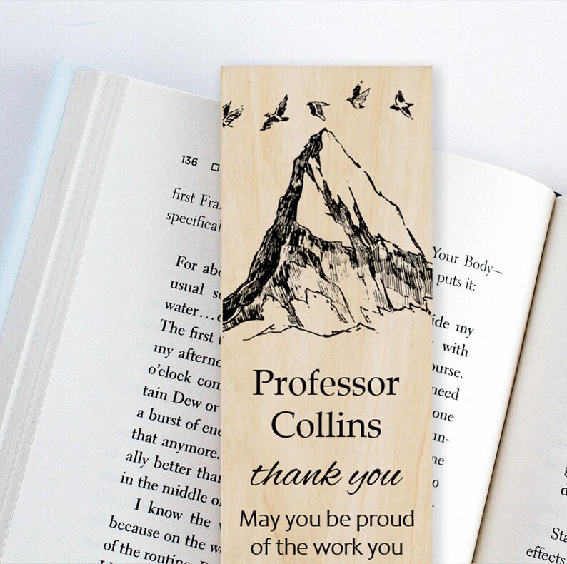Thank You Professor / Professor Gift / Wood Bookmark / Etsy