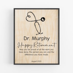 retirement gift for doctor / Custom Wood Art / Personalized / Nurse / ER Doctor / art gift  / Custom / Men / Women / Family doctor / Unique