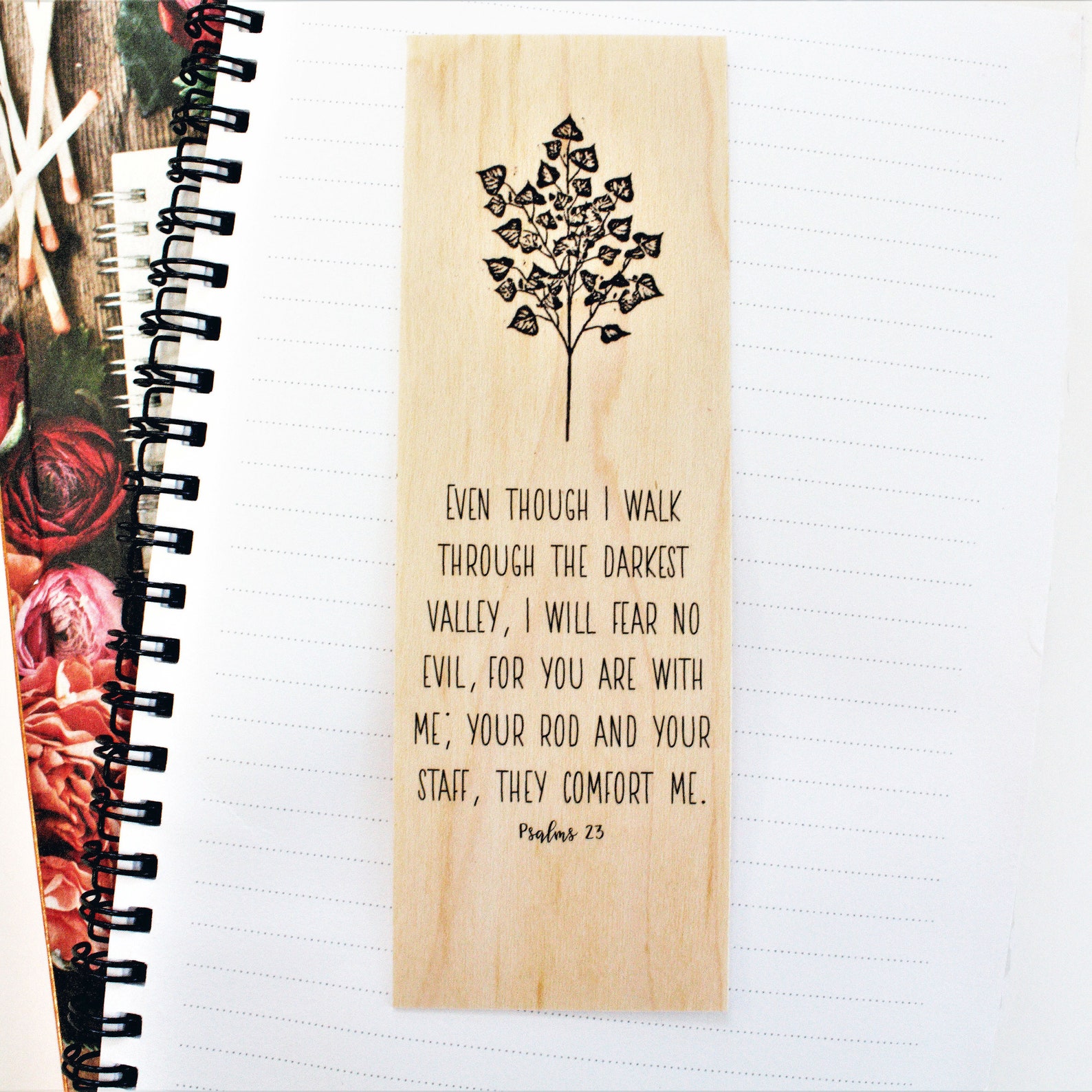 Psalm 23 Wood Bookmark / Psalm 23 Print / Christian Bookmark / | Etsy