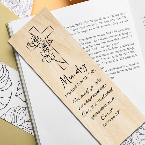 adult baptism gift / wood bookmark /  baptism gift for goddaughter / personalized / custom / women / daughter / granddaughter