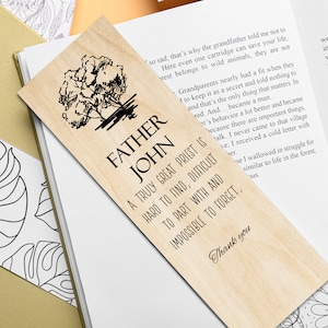 Marcador de madera personalizado para regalo de sacerdote, regalos únicos para sacerdotes o pastores, regalo de las Escrituras para cumpleaños o jubilación, idea de regalo personalizada