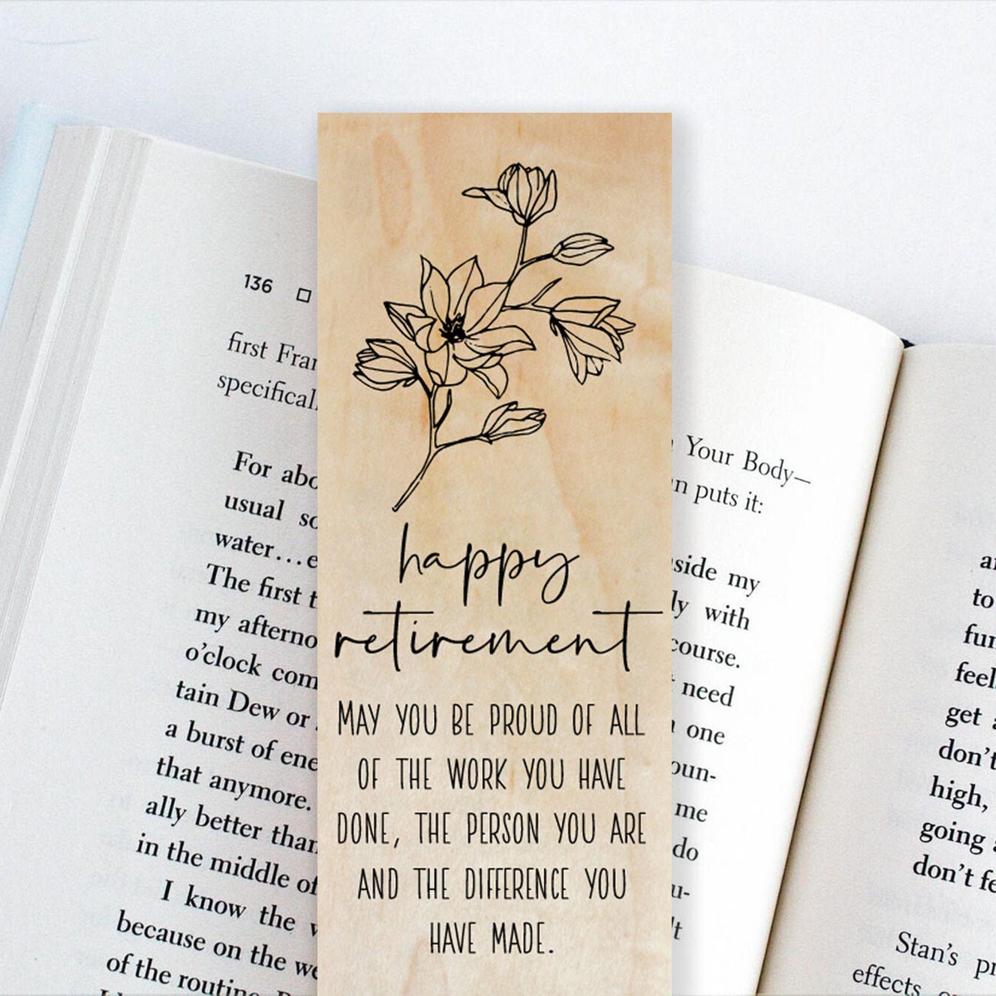 Retirement Card Bookmark / Personalized Retirement Gifts for Women / …