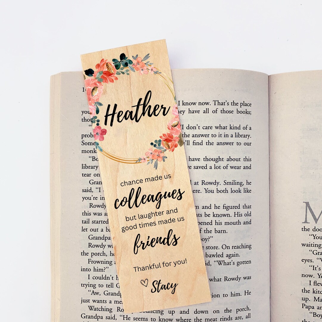 Personalized Wood Bookmark - Unique Small Gift for Coworker Farewell ...