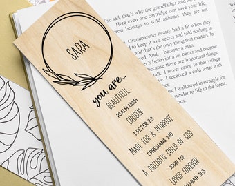 Personalized Christian Gifts for Women /Wood Bookmark /  Unique Gifts for Women / Personalized Christian Gifts / Bible Verse / Print / Art