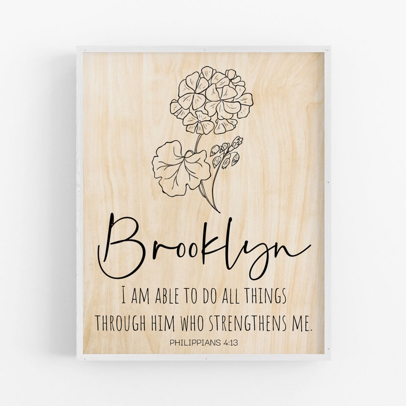 Christian Inspirational Gifts / Personalized Wood Print / Etsy UK