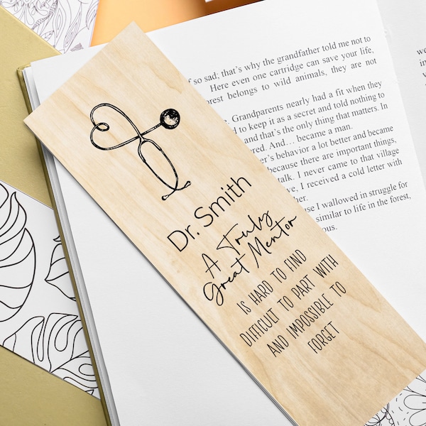 Personalized Mentor Bookmark with Stethoscope -  Appreciation Gifts for Men Women Doctor Physician Christmas Appreciation Thank You Mentor