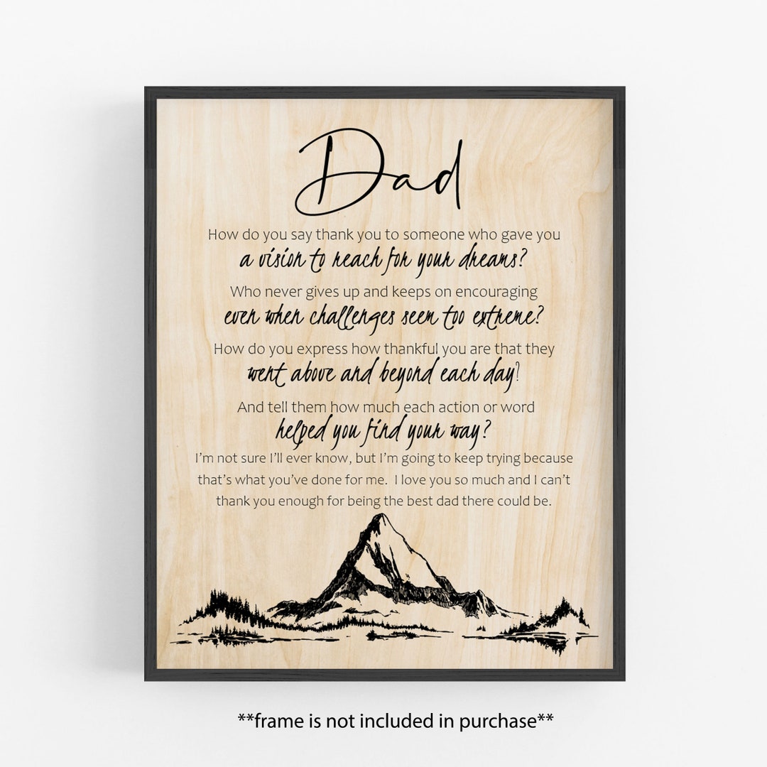 Sentimental Gift for Dad / Birthday Gift for Dad / Best Birthday Gift ...