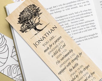 Christian Gifts for Men Wood Bookmark,  scripture gifts, Christmas Gift Idea, Religious Gift, Scripture, Bible Study, Small Gift, Bulk Gift