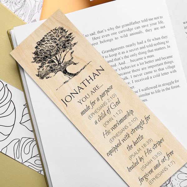 Christian Gifts for Men Wood Bookmark,  scripture gifts, Christmas Gift Idea, Religious Gift, Scripture, Bible Study, Small Gift, Bulk Gift