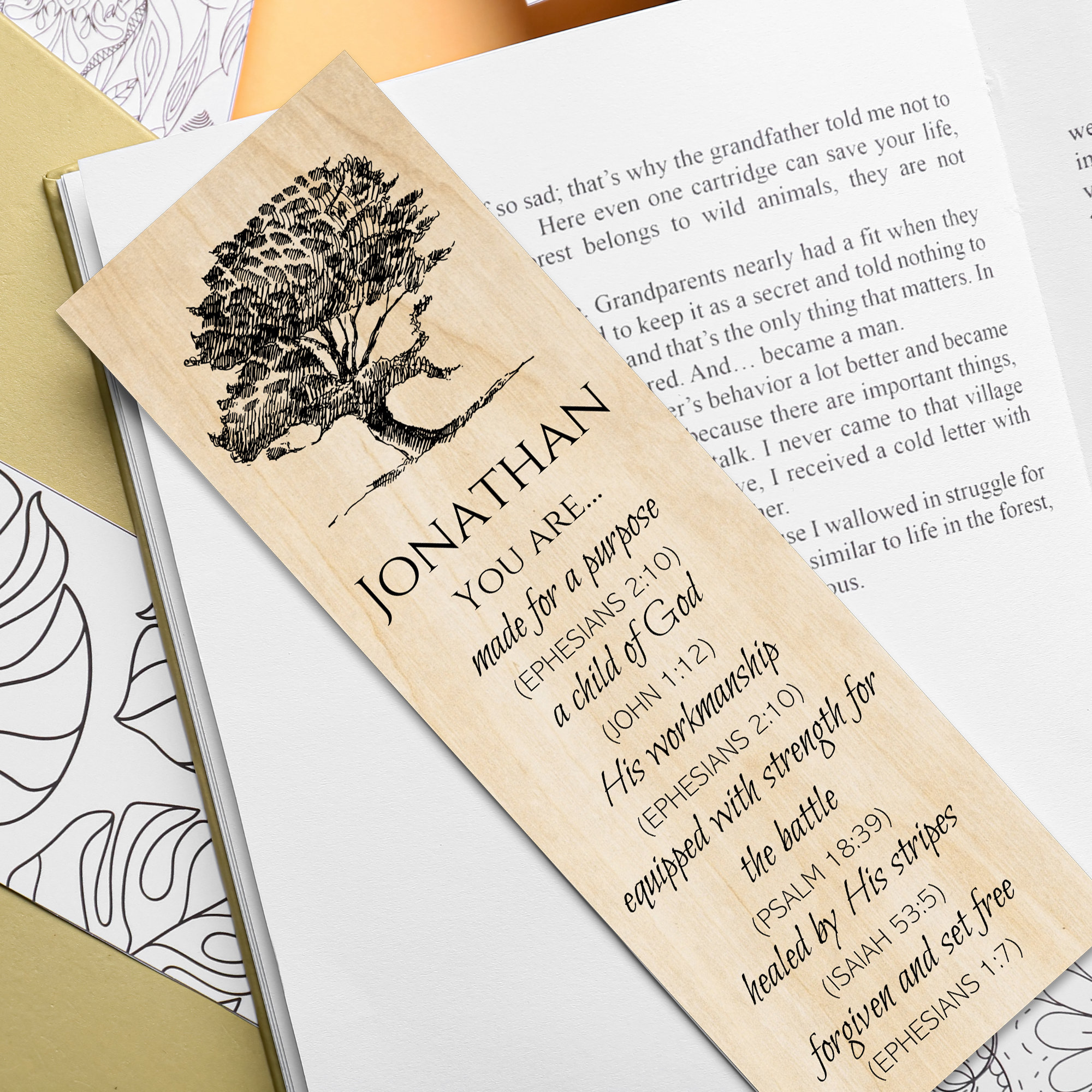 Cadeaux chrétiens pour hommes Marque-page en bois, cadeaux bibliques, idée cadeau Noël, cadeau religieux, écriture sainte, étude de la Bible, petit cadeau, cadeau en gros