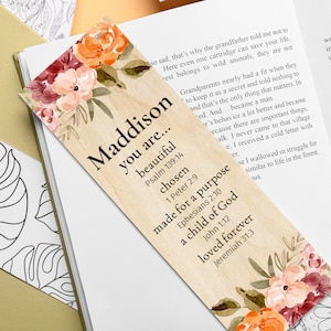 Personalized Christian Gifts for Women /Wood Bookmark /  Unique Gifts for Women / Personalized Christian Gifts / Bible Verse / Print / Art