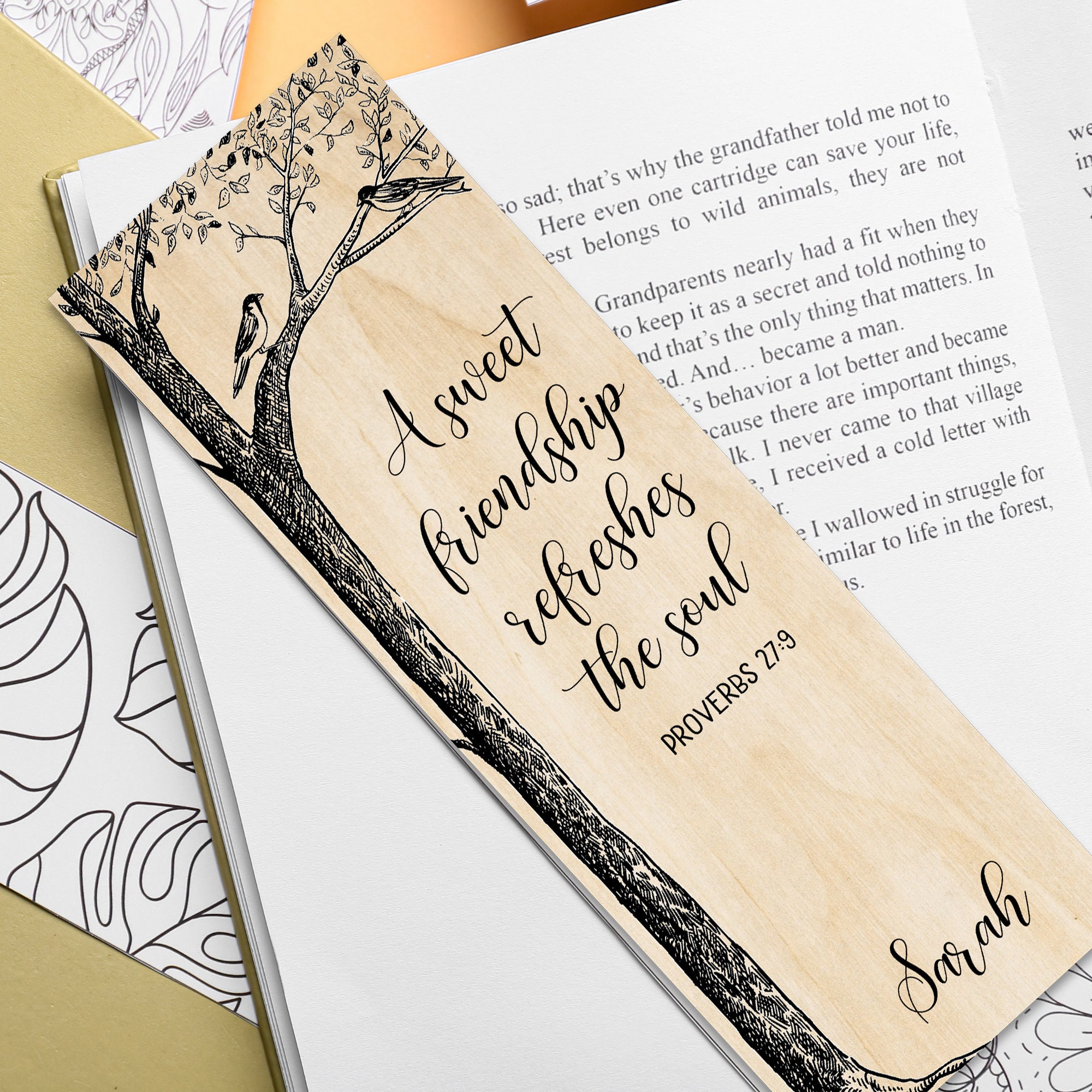 Wooden bookmark with tassel by Handmade , Hardcover