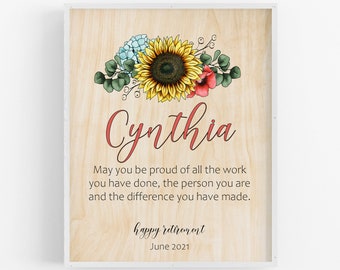 Retirement Gifts for Women / Custom Retirement Art / Retirement Party / Happy Retirement / Wood Print / Unique Gift Ideas / Personalized