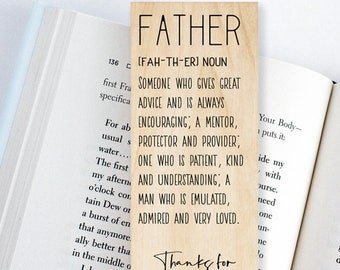 Father's Day Gift Wood Bookmark / Unique Gift Ideas for Father / Best Gift Idea / Stocking Stuffer / Stocking Filler / Gifts for Him