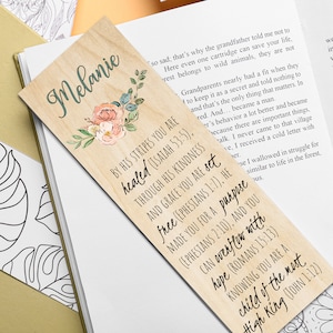 Personalized Christian Bookmark with scriptures and encouragement Top Gift Ideas  for Women Unique Custom Christian Religious Gift Idea