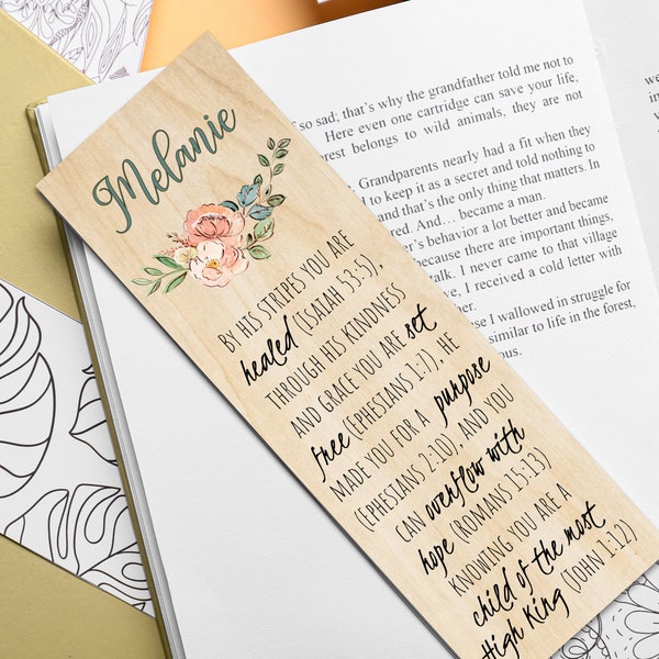 Personalized Christian Bookmark with scriptures and encouragement Top Gift Ideas  for Women Unique Custom Christian Religious Gift Idea