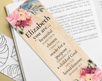 Personalized Christian Gifts for Women /Wood Bookmark /  Unique Gifts for Women / Personalized Christian Gifts / Bible Verse / Print / Art