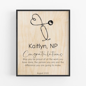 nurse practitioner graduation gift / Custom Wood Art / Personalized / Doctor / ER Doctor / art gift  / Custom / New Nurse / Student / Unique