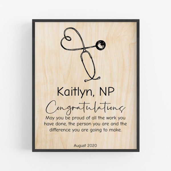 nurse practitioner graduation gift / Custom Wood Art / Personalized / Doctor / ER Doctor / art gift  / Custom / New Nurse / Student / Unique