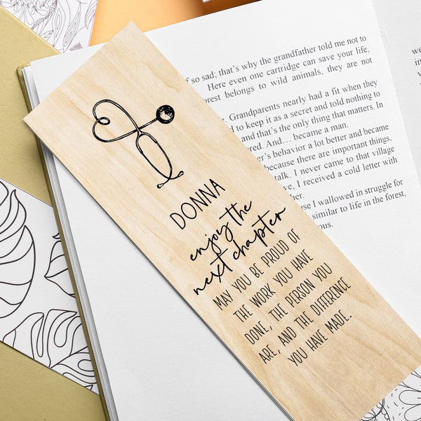 Personalized Nurse Retirement Gift / Wood Bookmark / Personalized Nurse Gift / Nursing Gift / Card / Print / Unique Gift for Her / Gift Idea