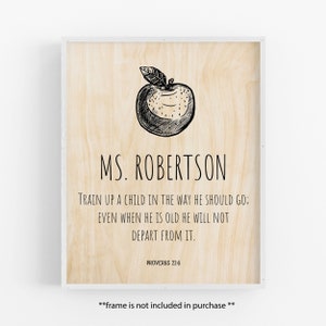Christian Teacher Gift / Unique Wood Print for Teachers / Christmas Gift / Thank You Gift / Personalized Gift / Top Gift Idea / Proverbs 22