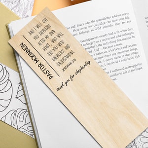 Pastor Gift Wood Bookmark | Personalized | Unique gifts for Pastors | Pastor Appreciation | Minister Gift | Pastor Gift Idea