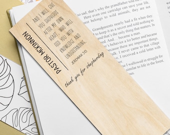 Pastor Gift Wood Bookmark | Personalized | Unique gifts for Pastors | Pastor Appreciation | Minister Gift | Pastor Gift Idea