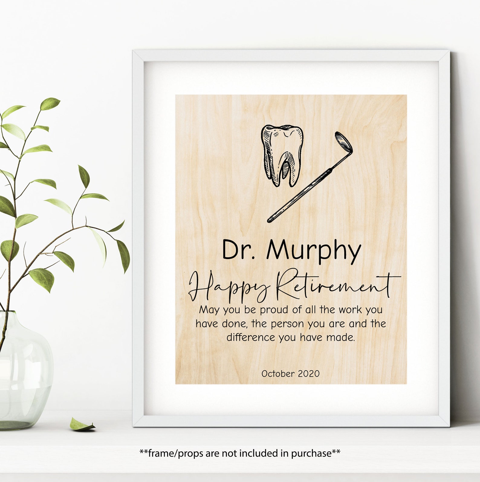 Retirement Gift for Dentist / Custom Wood Art / Personalized / Dental