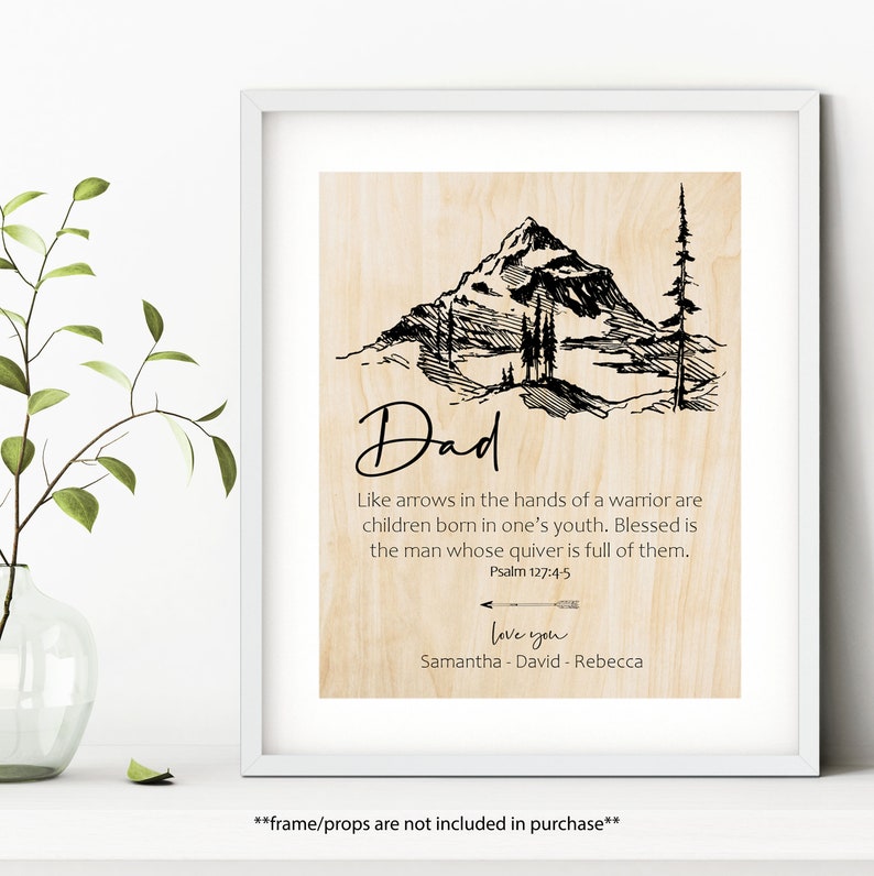 Christian Father Gift / Wood Print / Father's Day / Unique Birthday Gift Idea / Religious Dad / Blessed Is the Man / from Daughter / Custom image 3
