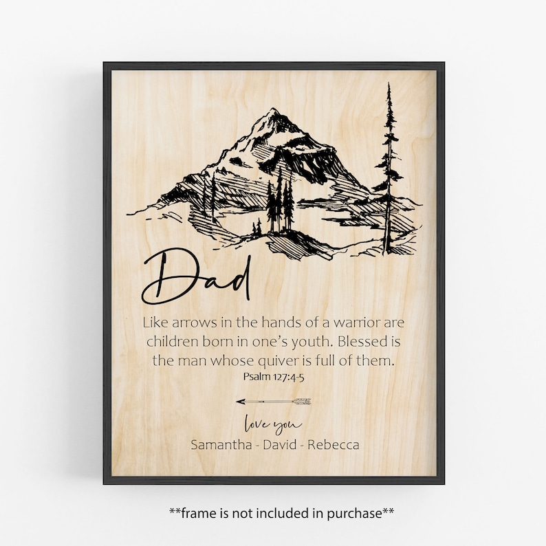 Christian Father Gift / Wood Print / Father's Day / Unique Birthday Gift Idea / Religious Dad / Blessed Is the Man / from Daughter / Custom image 1