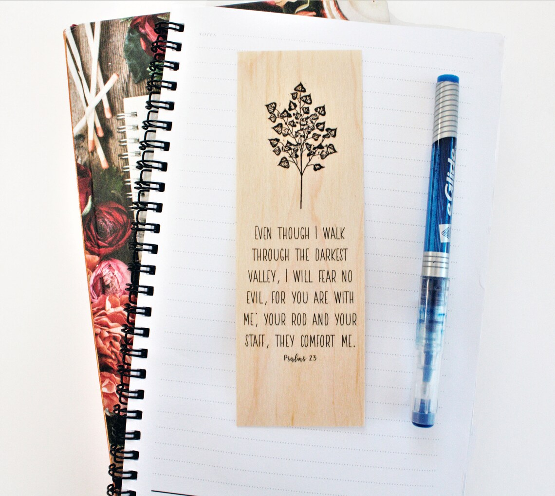 Psalm 23 Wood Bookmark / Psalm 23 Print / Christian Bookmark / | Etsy
