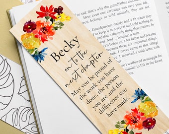 Retirement Card Bookmark / Retirement Gifts for Women / Personalized Gift / Boss / Colleague / Happy Retirement / Teacher / Principal