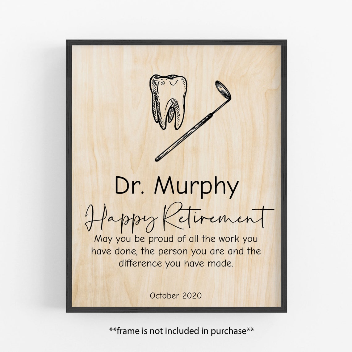 Retirement Gift for Dentist / Custom Wood Art / Personalized / Etsy