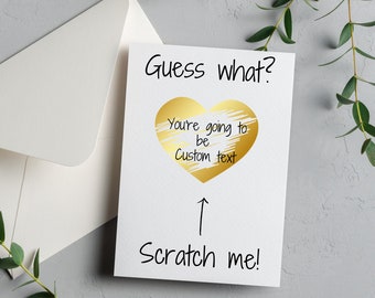 Custom Pregnancy Reveal Scratch Off Card