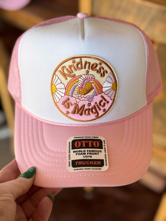 Girls Are Made of Magic Pink Trucker Patch Hat Cap with Chain Limited Edition Pink Patch Hat - Sunny Belle main image 4
