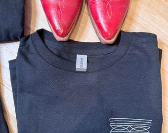 Embroidered Cowboy Boot T-shirt: Western Apparel