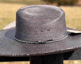 Schwarzer Strohhut Cowboyhut: Cattleman Stil Sommerhut