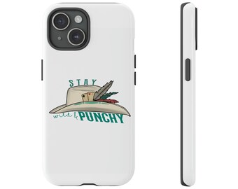 Stay Wild & Punchy, Western phone Tough Case, all sizes available, Cowgirl Phone Accessories, Cowboy Hat, Cards, Feathers