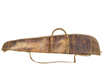 Custom Branded Distressed Leather Rifle Shotgun Case