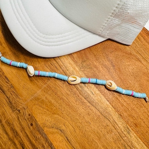 Turquoise Beads and Shells Hat Chain: Western Trucker Hat Accessory