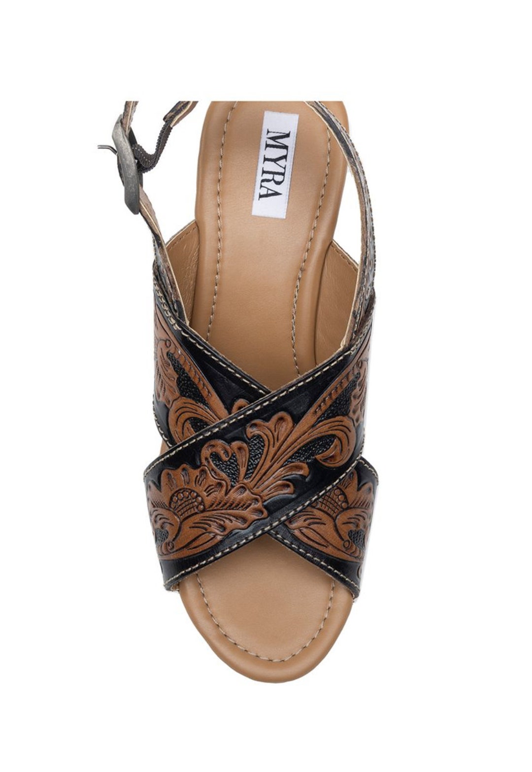 Tooled Leather Wedge Sandals, Western Sandals, Wedding, Prom Shoes - Etsy