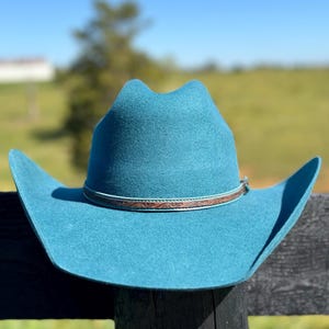 Turquoise Felt Cowboy Hat - Etsy display picture 1