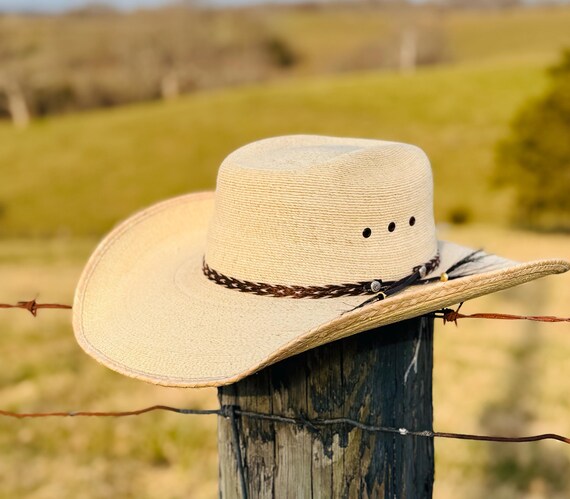 Natural Straw Cowboy Hat: Cattleman Style Summer Hat - Etsy display picture 1