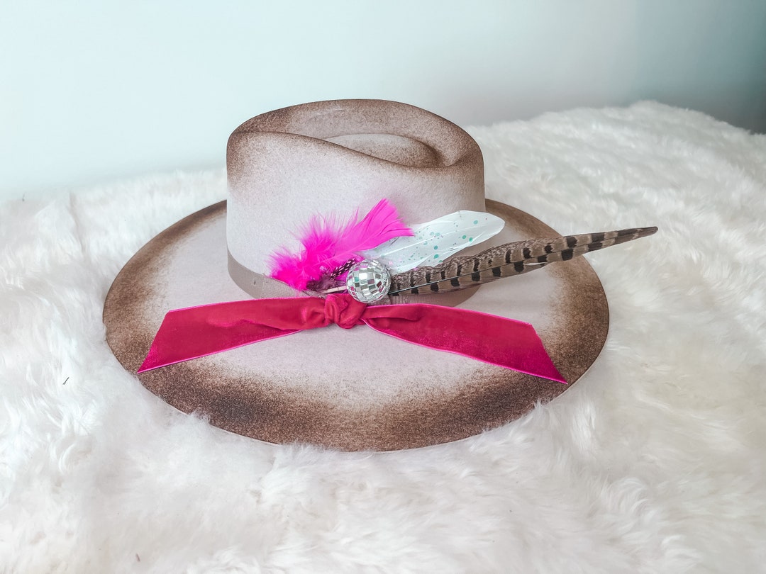 Custom Hot Pink Charlie 1 Horse Felt Cowgirl Hat With Disco Etsy