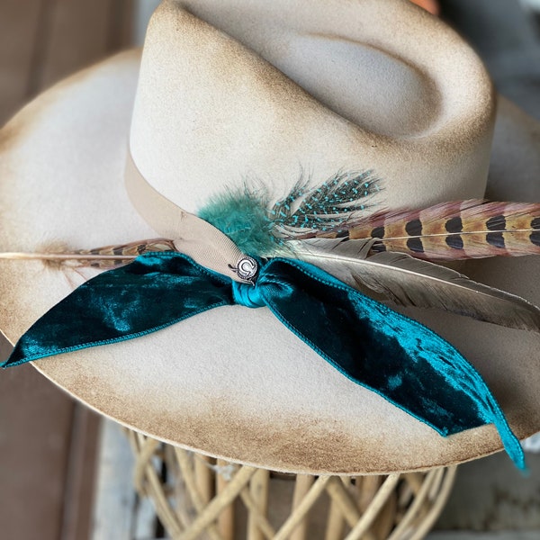 Turquoise Cowgirl custom Charlie 1 Horse Boho Western Hat