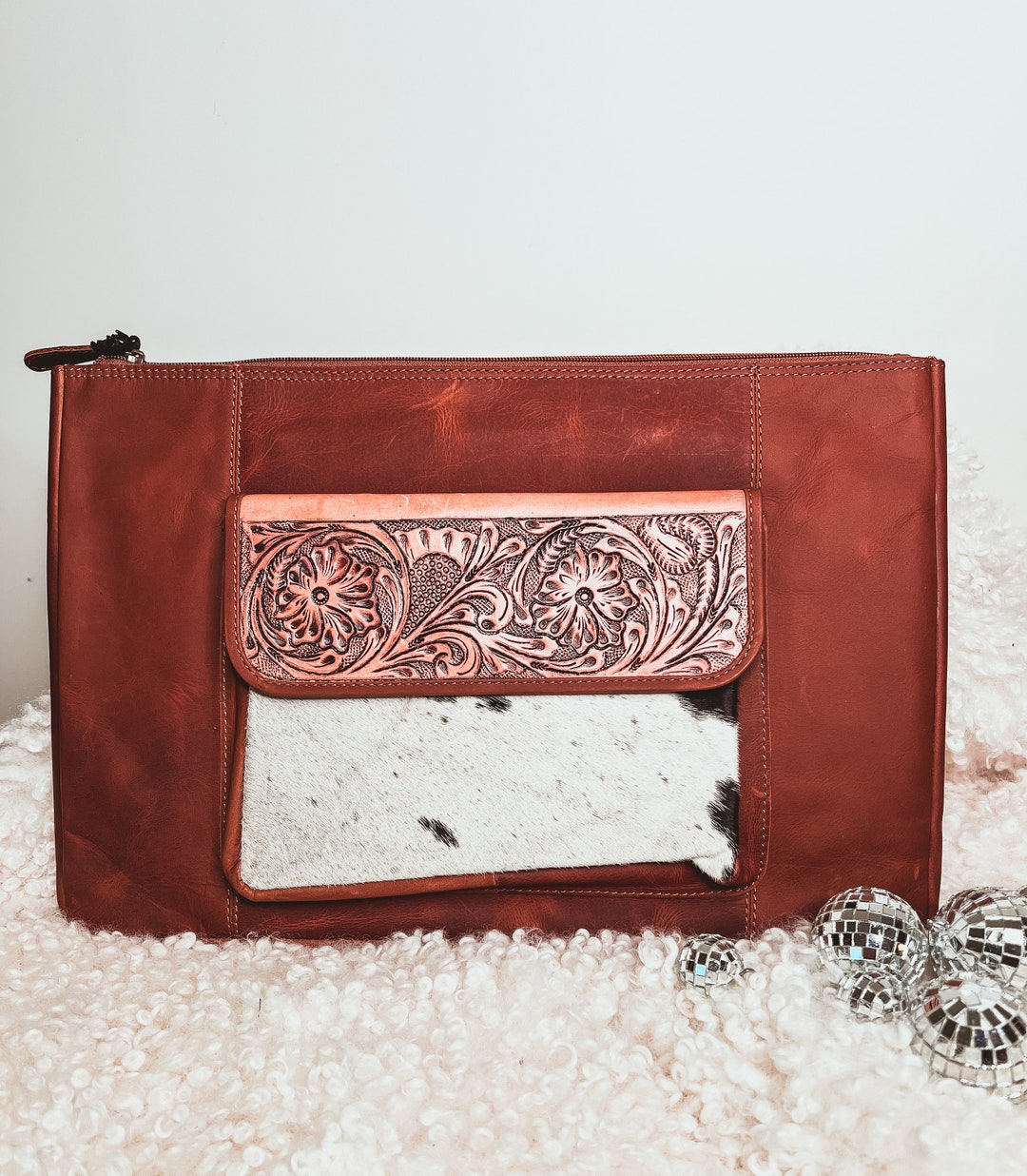 Custom Branded Cowhide & Leather Laptop Sleeve With Luggage Etsy