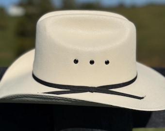 Western Style Straw Hat for Kids Childrens Cowboy Hat Cowgirl Hat Youth Straw Hat Kits Straw Hat Off White Ivory Cream Linen Hat