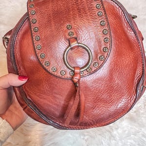 Studded Leather Canteen Purse: Western Style Crossbody Bag, Personalized