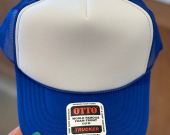 Otto Royal Blue Trucker Hat: DIY Patch Foam Front Snapback