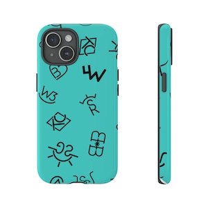 ウエスタン フォン ケース、牛ブランド、農場ブランド、ターコイズ フォン ケース、iPhone または Samsung タフ ケース